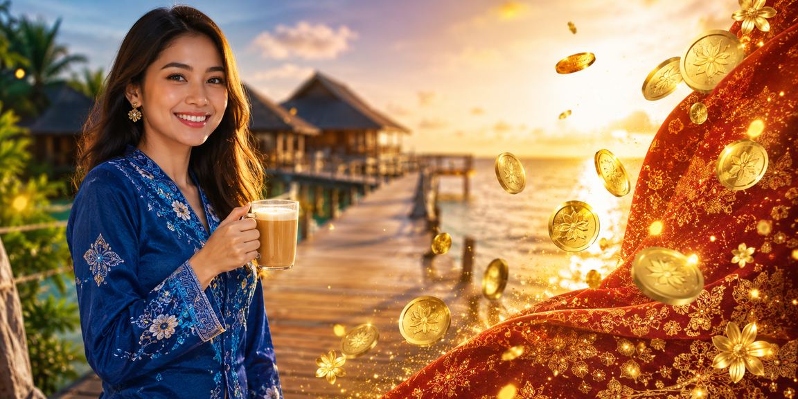 Pengguna di Sabah menerima bonus sampul merah dalam pakaian baju kurung sempena perayaan tradisional